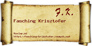 Fasching Krisztofer névjegykártya