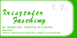 krisztofer fasching business card